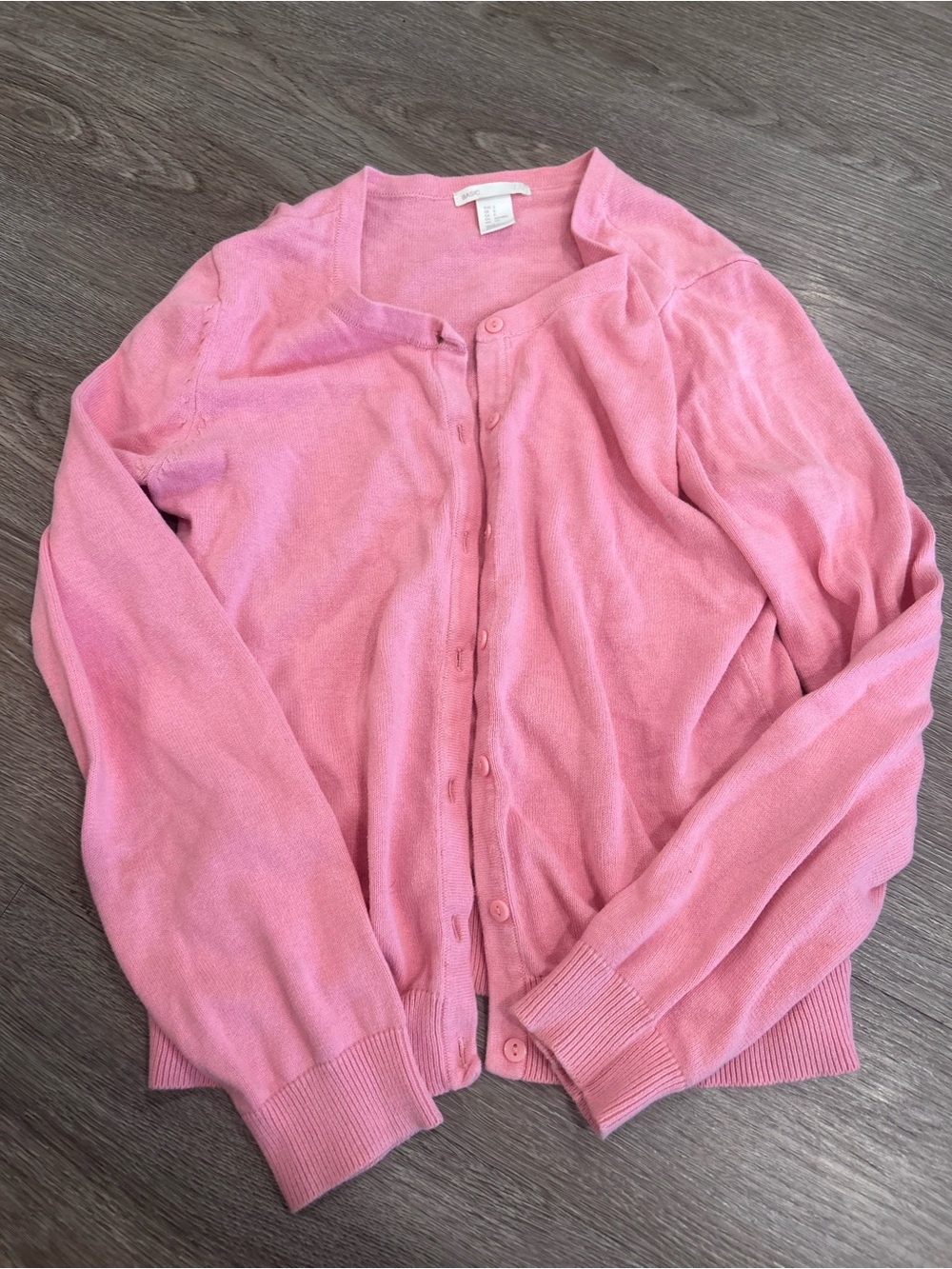 Cotton H&M Pink Button-Up Women's Cardigan Sweater